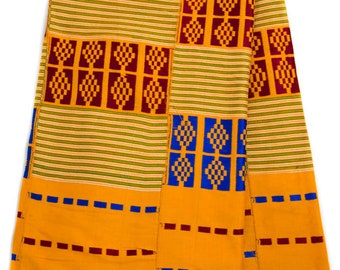 Kente Fabric Authentic Handwoven Ghana Ethnic Cloth, 128 x 85 Inches –  African Beads & Fabrics