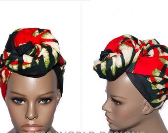 Tribal Print African head wraps , African Head wraps , African Hair Wraps , African Head scarf , African Head Ties ,  HT41
