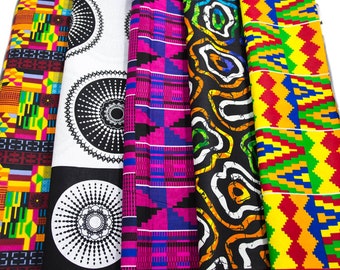 WP1805 - African Fabric Bundles, Wax Print Quilt Ankara fabric yard, 5 pieces of 1 Yards