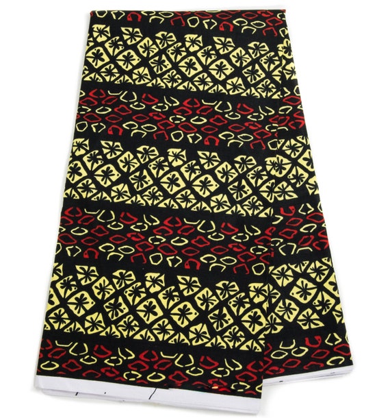 African Print Fabric/ Ankara Tribal Black and Red WP1351 - Etsy