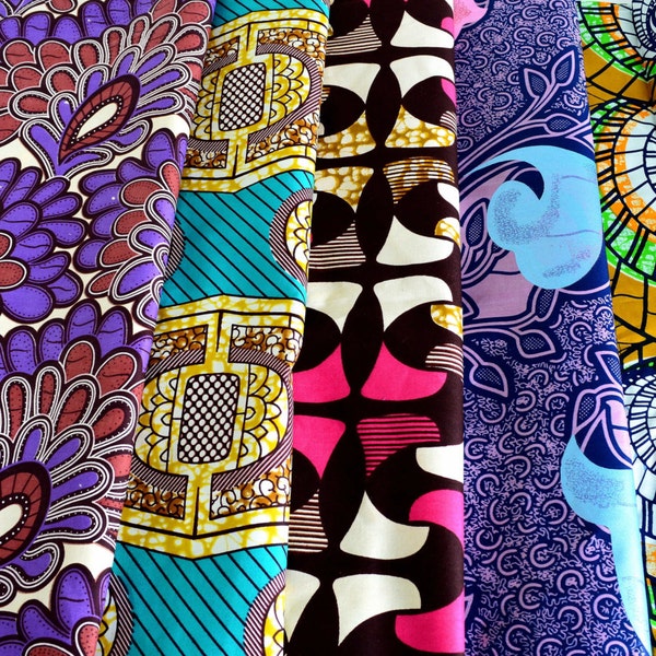 African fabric / Wax print Fabric Bundle / 5 Fat Quarters WB72
