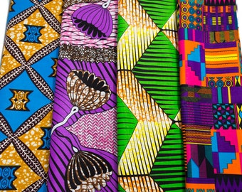 WP1828- High Quality Soft African fabric Bundle Yard Ankara Fabric 4 pieces of 2 Yards - Details in Descriptions