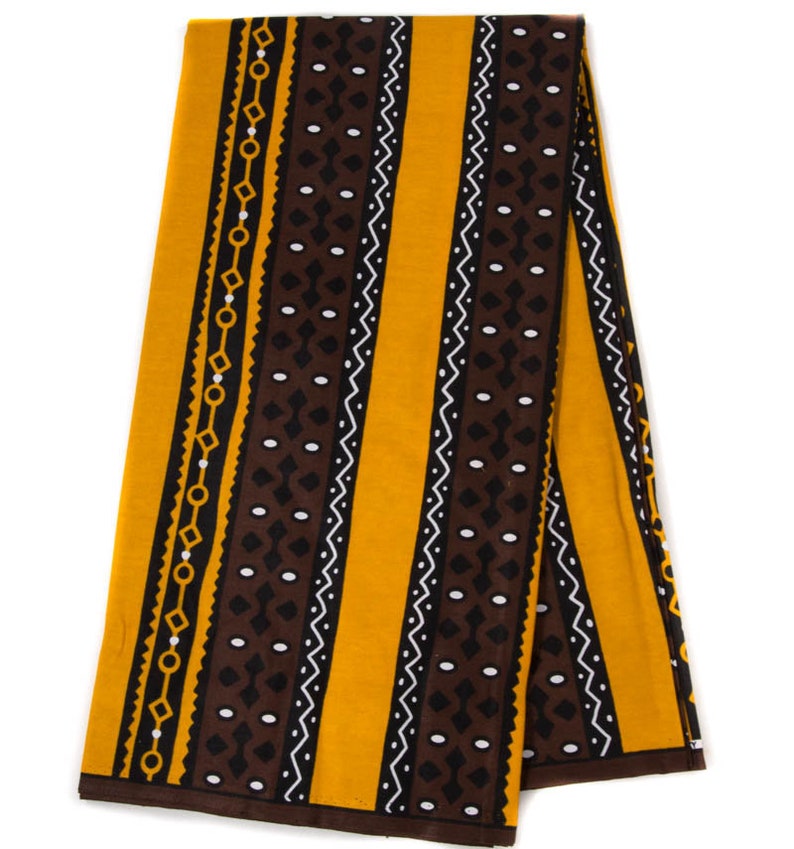 African Fabric/ Ankara Fabric/ Orange/brown Stripe Mudcloth - Etsy
