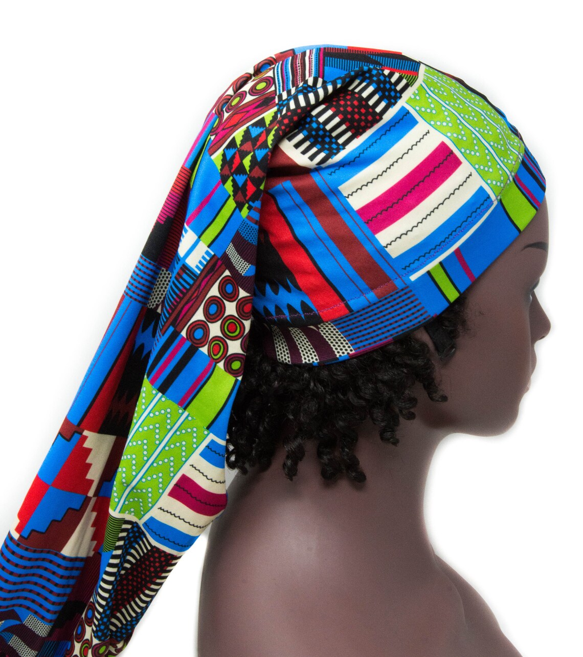Tubular Stretch headwrap African Head wraps Blue Stretch Etsy