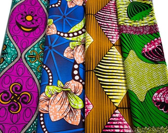 WP1829 - High Quality Soft Ankara fabric Bundle Yard Ankara Fabric 4 pieces of 2 Yards - Details in Descriptions