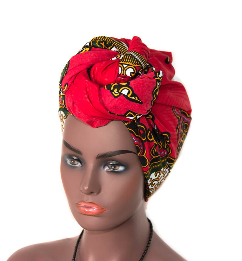 African Fabric Headwrap/ African Head Wraps for Women/ Red Etsy