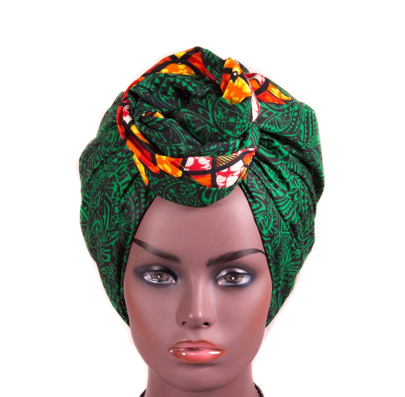 Head Wraps/ African Fabric/ Green Head Wrap HT310 Etsy
