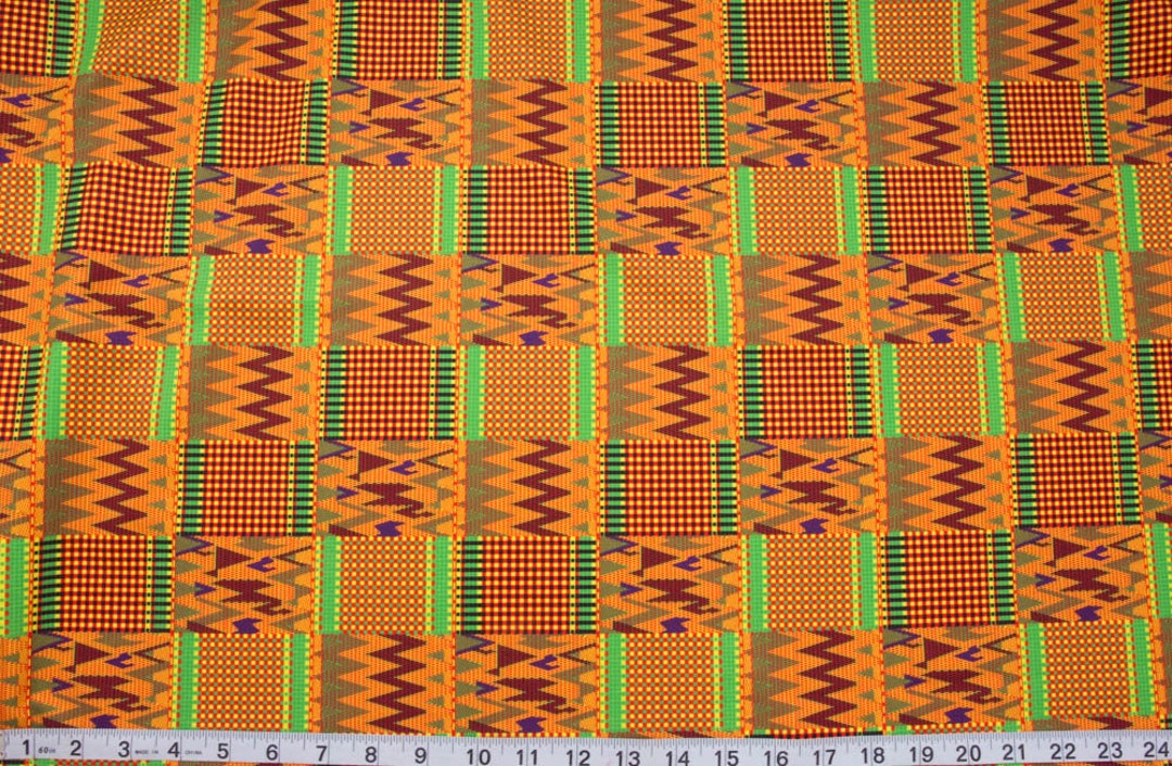 Orange 4 Way Stretch Jersey Fabric by the Yard/ African Inspired Fabric ...