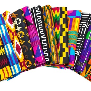 WB240 -6 RANDOM FAT Quarter African fabric Bundle 6 Quarter pieces 18" x 22"/Piece