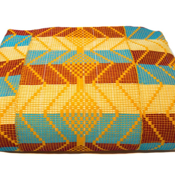 WK92 - Original Large Male Handwoven Kente Cloth from Ghana Handcrafted African Cloth Kente Cloth Ehenyuive