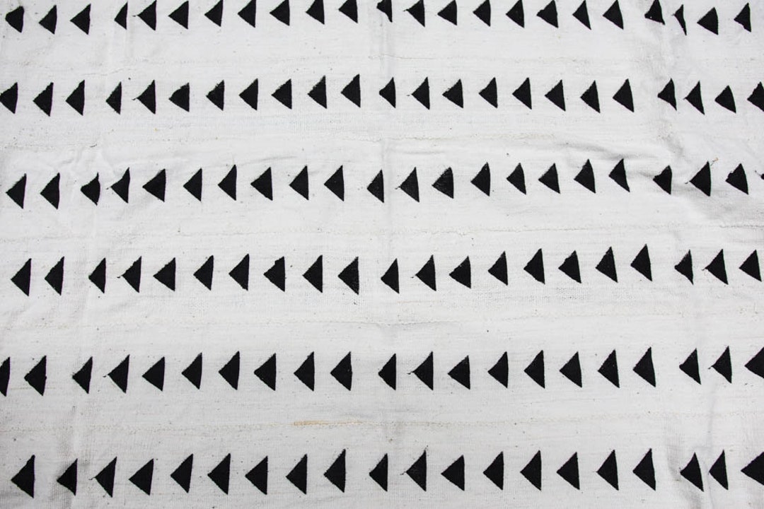 Handcrafted Mud MC139-BLK Handcrafted Mud Cloth Fabric African Mudcloth Black, White ...