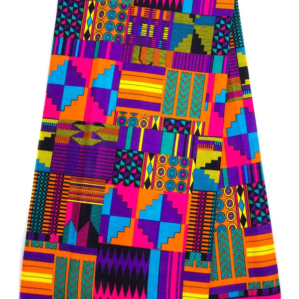 KF347 - Afrikanischer Stoffgroßhandel / Kente-Stoff Ankara Print / Lila / Pink / Orange Exclusive