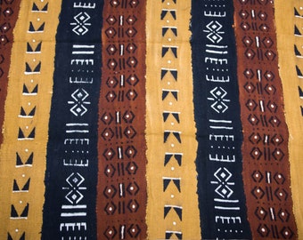 MC285 - Authentic Stripe Bogolanfini Mudcloth Fabric, Mud Cloth Pillow Cloth from Mali