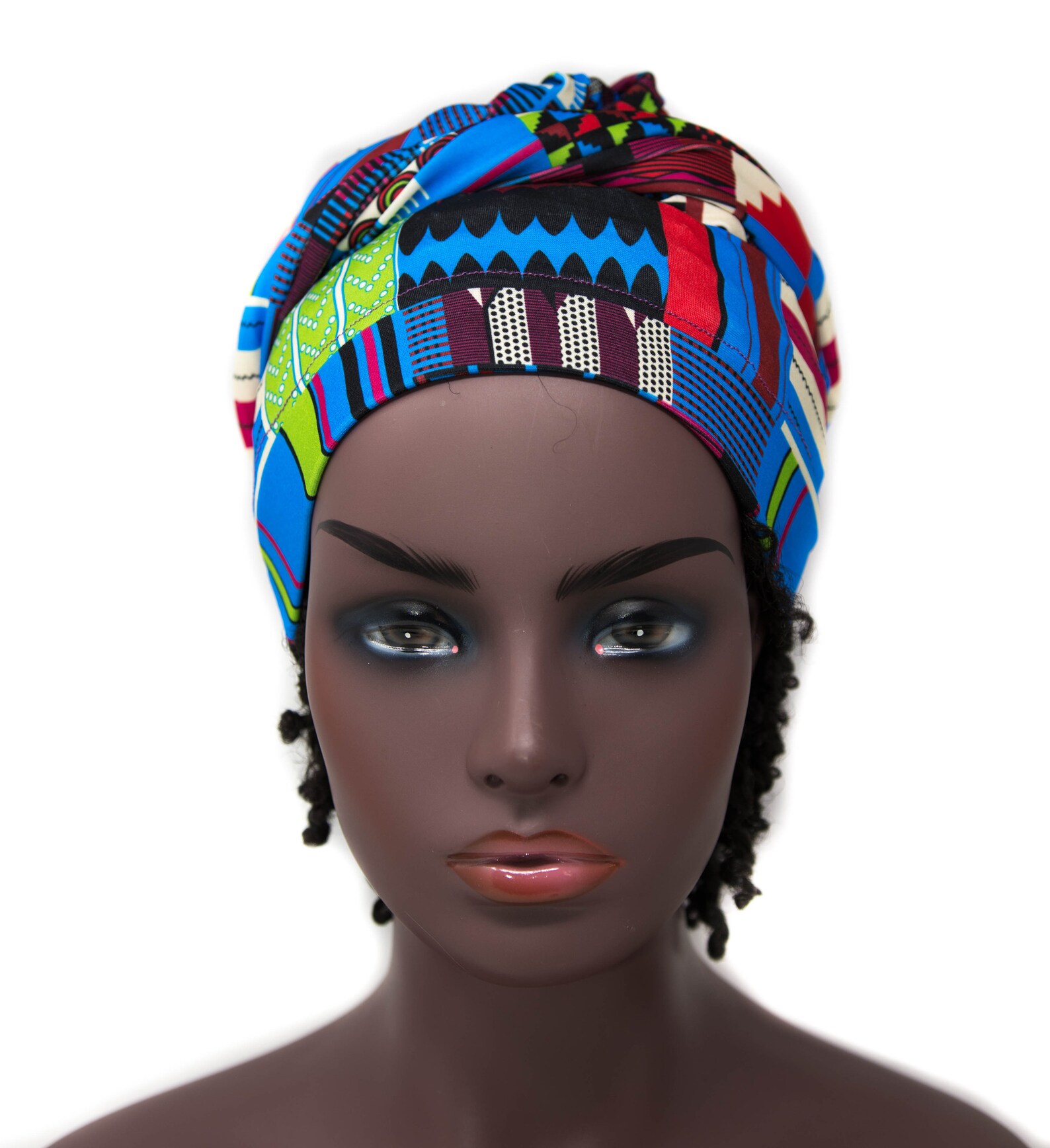 Tubular Stretch Headwrap African Head Wraps Blue Stretch Etsy