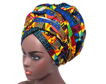 Head wraps/Sankofa Kente Headwrap for Women/ Men/Ankara Headwrap/African head scarf/ African Turban headwrap HT356