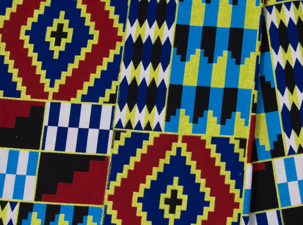 WP1806 African Print Fabric Bundles, Ankara Quilt 5 Pieces of 1