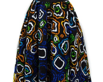DW60 - Maxi Skirt African clothing Full Circular Tess World Designs Batik Style -Measurement in Description