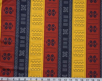 4 way Stretch Fabric/ Stretch African Print Fabric/ spandex fabric/ mudcloth design ST30