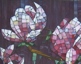 Magnolia Flowers Mosaic Artwork. FREE SHIPPING