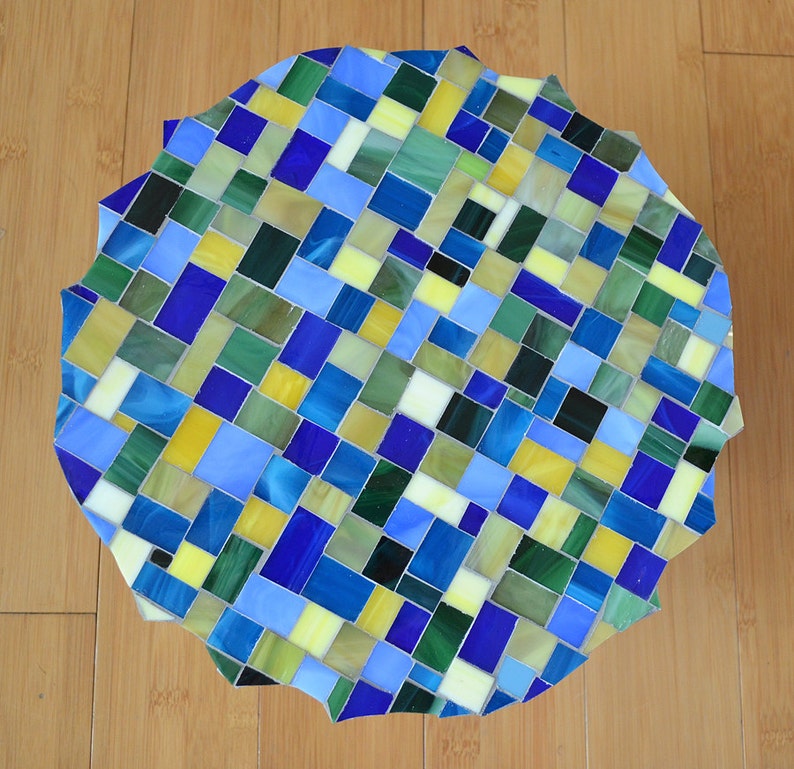 Handmade Glass Mosaic Pedestal Plate image 2