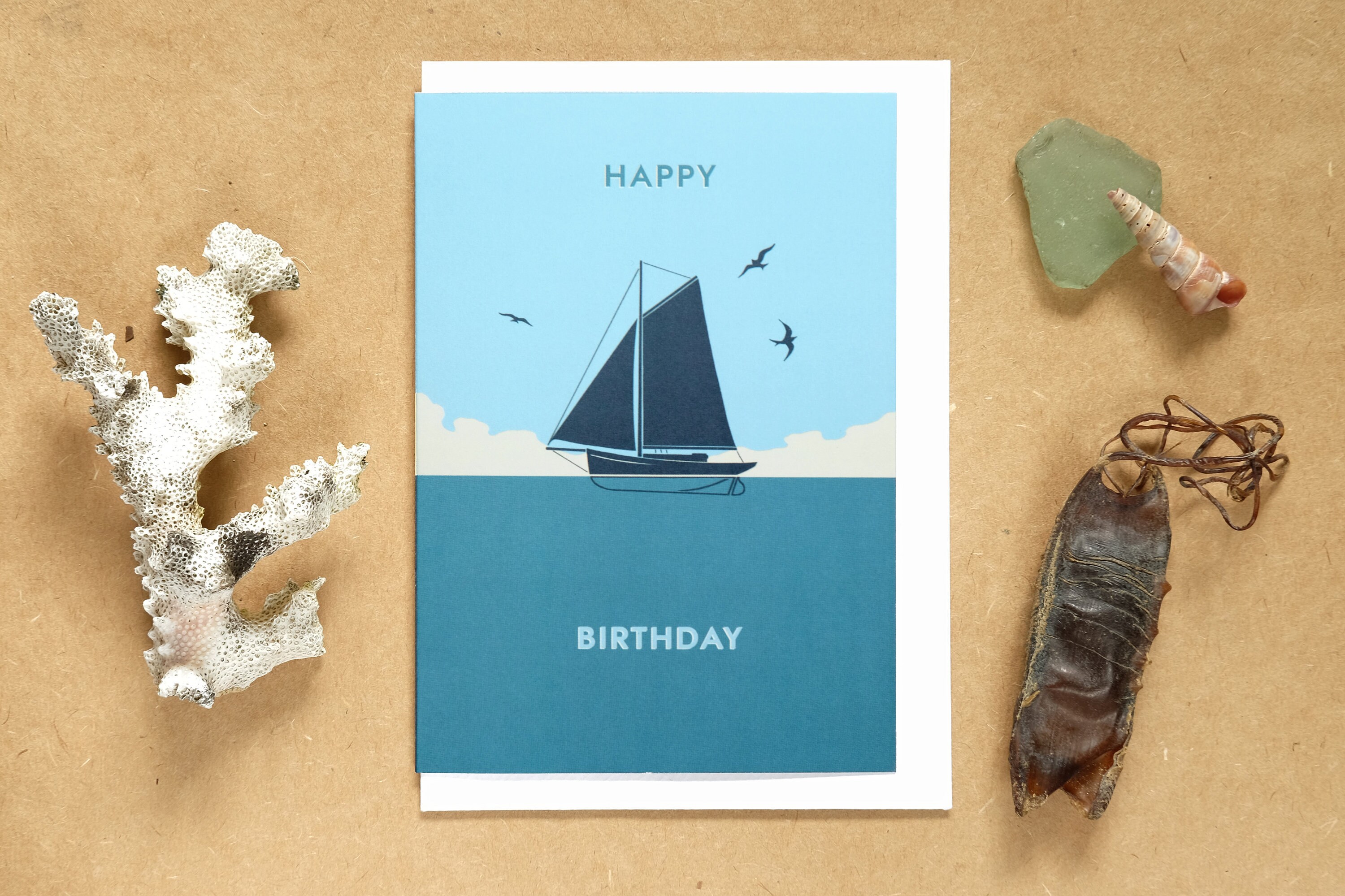 Joyeux Anniversaire Bateau A Voile Carte Danniversaire A6 Etsy