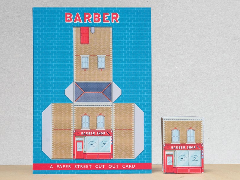 Paper Street Cut Out Cards: Barber Shop image 1