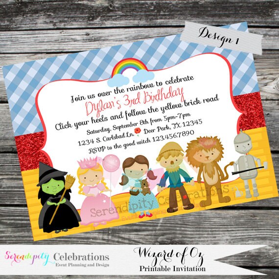 DIY Personalized Invitation: Wizard of Oz Invitation Digital | Etsy