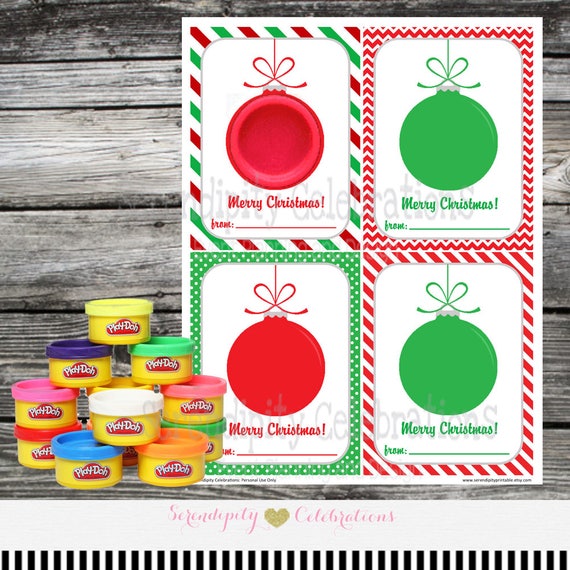 Instant Download Printable Christmas Play Doh tag Christmas Etsy