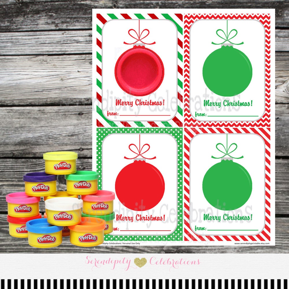 Instant Download Printable Christmas Play Doh Tag Christmas Etsy