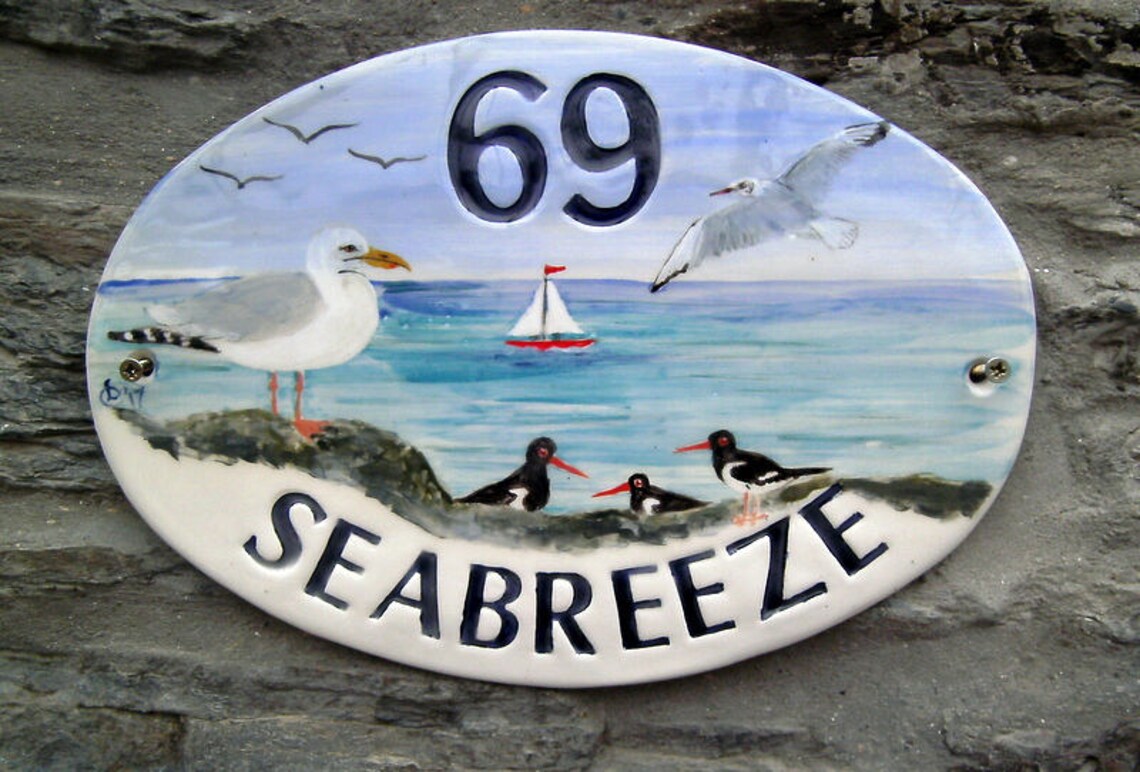 Personalised ceramic house sign bespoke house name plate Etsy