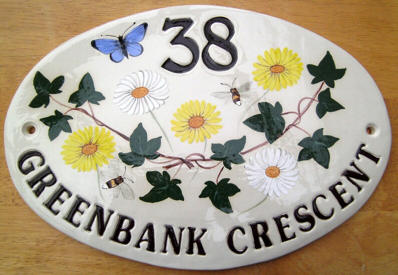Personalized Ceramic House Sign Custom House Name Plaque Etsy UK