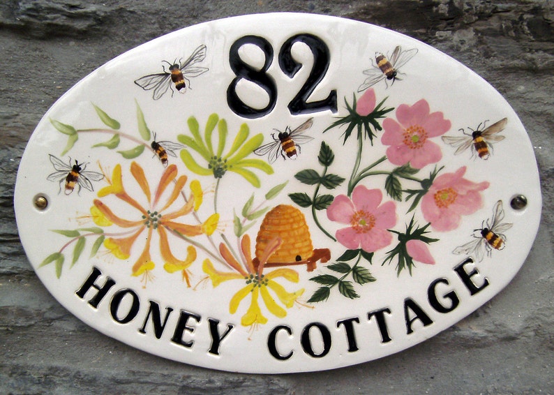 Personalized Ceramic House Sign Custom House Name Plaque Etsy UK