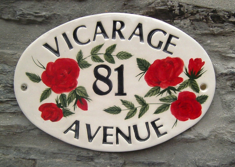 Personalised ceramic house sign bespoke house name plate Etsy