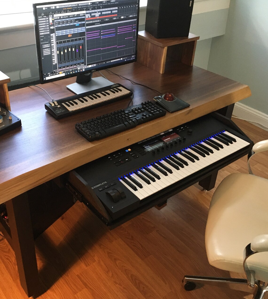 Custom Music Production Desk with Undermount Drawer Built to Etsy