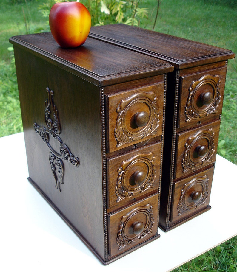Set of 6 Antique Walnut Sewing Machine Drawers in boxes Etsy