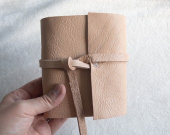 Mini watercolor journal, Leather wrap journal, Personalized leather sketchbook, Mini watercolor book, Small artist gift, Handbound journal