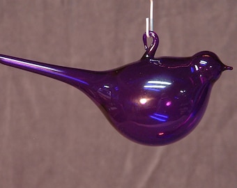 Purple Blown Glass Bird