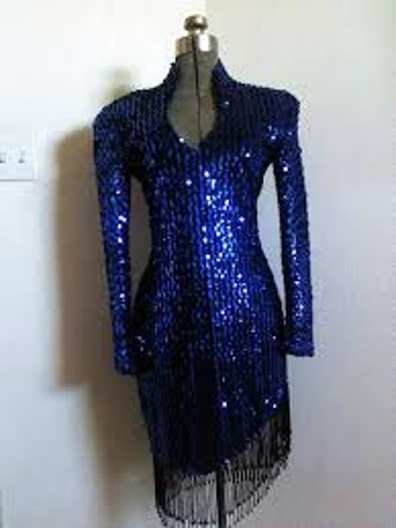 electric blue sequin dress