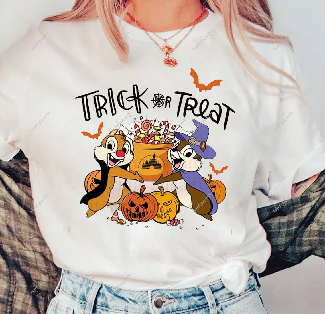 Discover Chip N Dale Trick or Treat 2022 Halloween T-Shirt