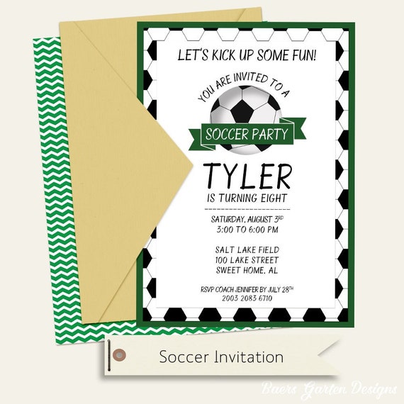 Soccer Party Custom Birthday Invitation Il_570xn