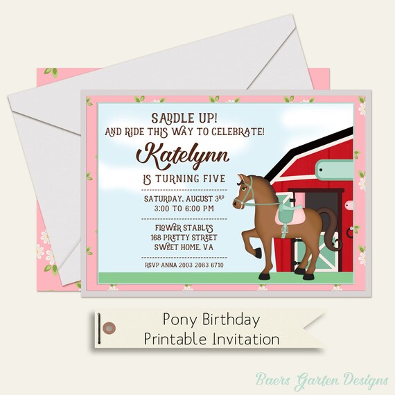 Pony Birthday Invitation Il_570xn
