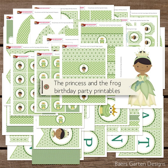 The princess and the frog Birthday Party Printables INSTANT DOWNLOAD Il_570xn