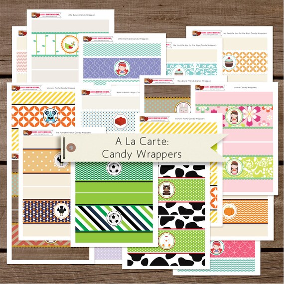 Candy Wrapper - A la carte party printables - birthday printable - Build your Party - party favors Il_570xn