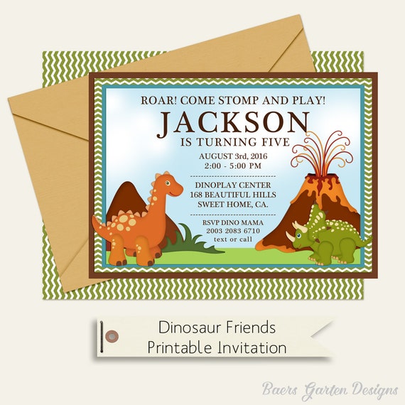 Dinosaur Friends Birthday Invitation Il_570xn