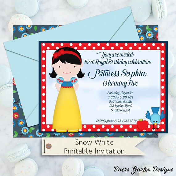 Snow White Princess Birthday Invitation Il_570xn