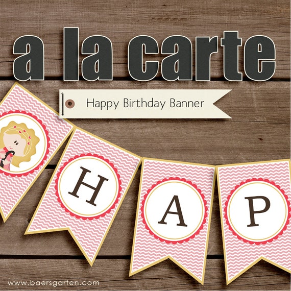 Happy Birthday Banner of your choice from my shop - Printable Birthday Party Decorations INSTANT DOWNLOAD Il_570xn