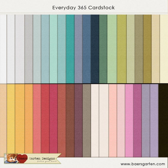 Digital Cardstock Papers "Everyday 365" - Solid Colors - Printable - Letter Size INSTANT DOWNLOAD Il_570xn