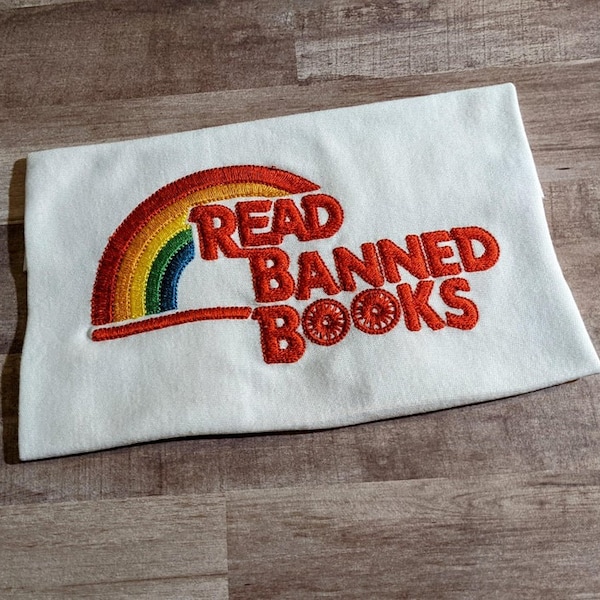 Read Banned Books Rainbow Logo - DST, EXP, Jef, PES, VP3 - 4x4, 5x7, 6x8