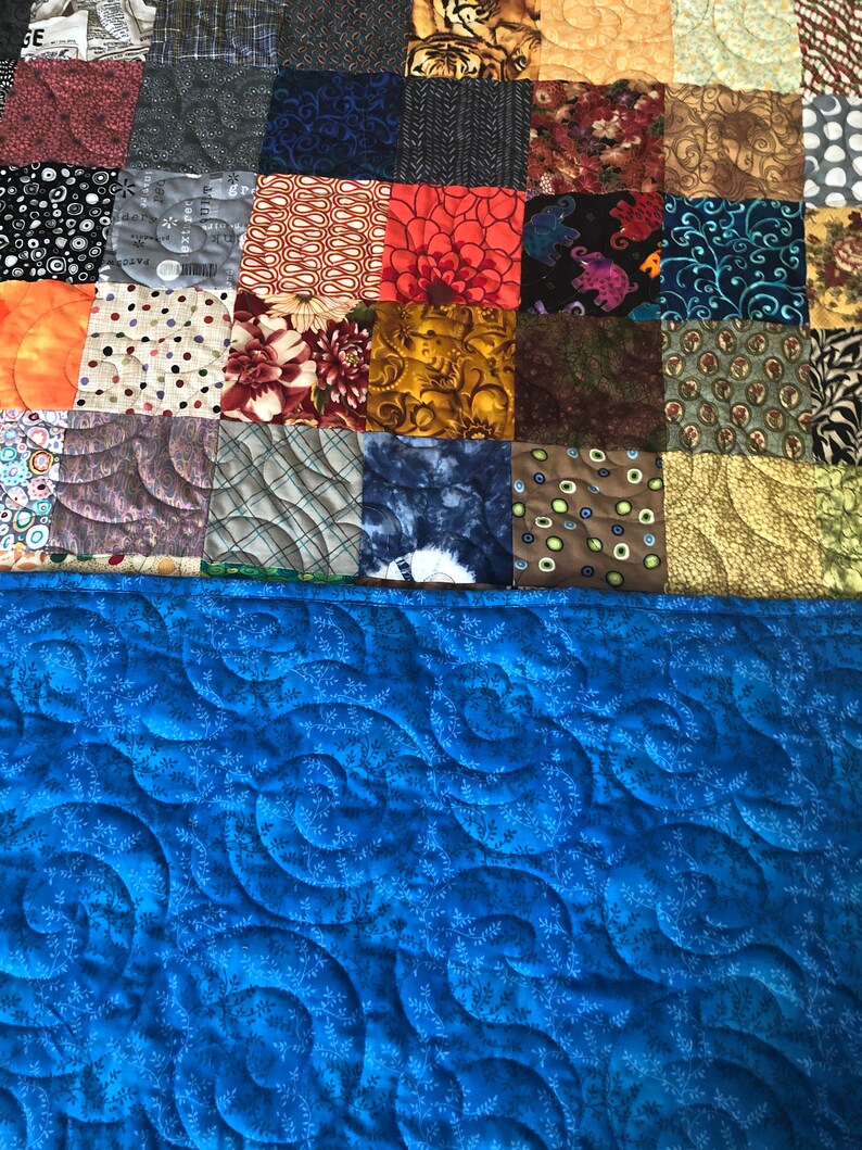 Patchwork Queen Quilt Reversible Quilted Blanket Queen Etsy