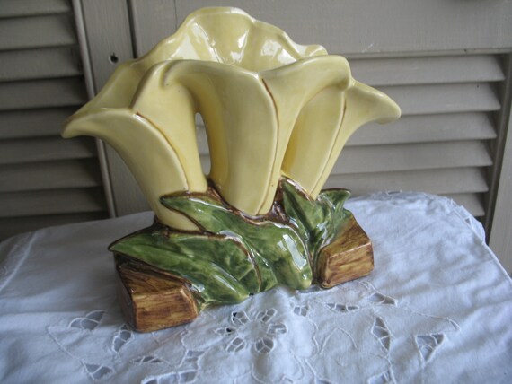 3 Section Vintage Mccoy Planter Vase Lilly Flower Etsy